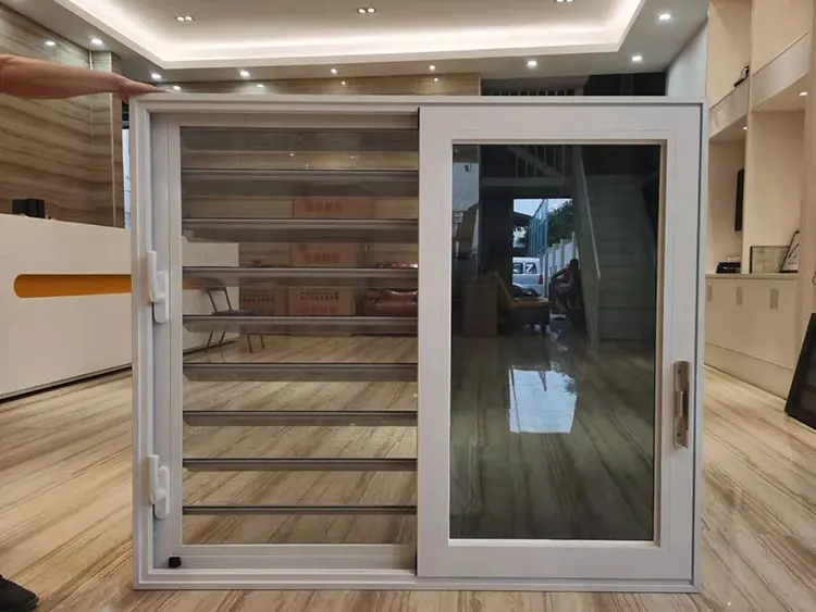Modern Design White Durable UPVC Glass Rolling Shutter Sliding Window For Residential