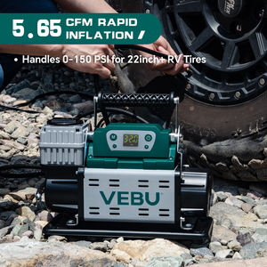 Vebu 150psi תצוגה דיגיטלית מדחס אוויר 12v מתנפחים צמיג עם כיבוי אוטומטי & פונקציית צג לחץ צמיג מראש - Product Image 4
