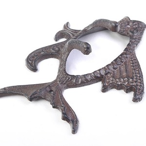 Antique Cast iron Peixe Esqueleto Design Cabide de Parede Cabide Ferro fundido Peixe Em Forma Design Chave Toalha Gancho - Product Image 1