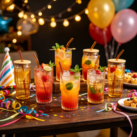 Gobelet en verre côtelé personnalisable avec couvercle en bambou et paille, 350 et 430 ml, réutilisable pour café glacé, milkshake et fêtes