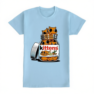 T-shirt Kitella con design grafico gattini azzurri in barattolo, abbigliamento unisex - Product Image 2