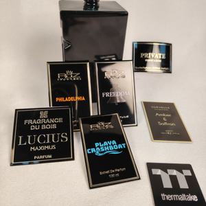 Autocollant pour étiquettes de parfum et de bougie en aluminium métal personnalisé OEM Private Label Luxury Design Embossed Gold Waterproof Craft - Product Image 2