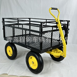 Steel Garden <b>Cart</b> 1400 Lb Capacity Four Wheel Durable <b>Tool</b> Transport <b>For</b> Outdoor Use - Product Image 3