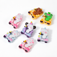 Accesorios de resina mixta con figuras de oso, conejo, gato, perro, rana, estilo Kawaii, de base plana, para slime, decoración de fundas de teléfono, horquillas y manualidades de Navidad