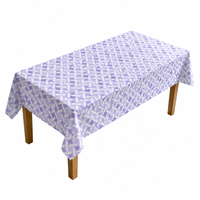 Nappe en PEVA à motif diamant, lavande et blanc, 54 x 108 pouces, imperméable, rectangulaire, en plastique, pour le dîner de Pâques
