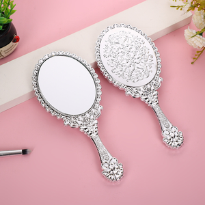 Retro European Hand <b>Mirror</b> Girls Single Side Portable Gold Handheld Makeup <b>Mirror</b> with Logo - Product Image 3