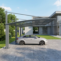 Abri de voiture en aluminium moderne, simple, imperméable et résistant aux intempéries, pour 3 véhicules, avec dimensions personnalisables pour usage hospitalier