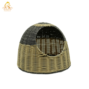 EUR <span class=keywords><strong>PET</strong></span> Luxus hand gefertigte Kunststoff Rattan Harz <span class=keywords><strong>Wicker</strong></span> gewebt wasch bar Hund Home Cat Kennel House mit Matratze <span class=keywords><strong>Pet</strong></span> Cages Korb - Product Image 2