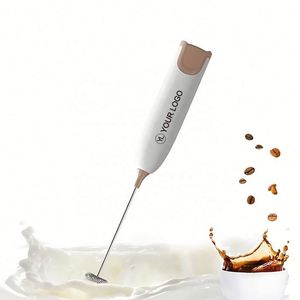 Custom LOGO Battery Operated Mini Foam <b>Maker</b> Stainless Steel <b>Coffee</b> Drink Mixer Powerful Handheld Milk Frother - Product Image 1