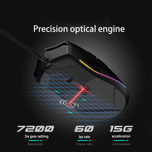 Ratón para juegos personalizado OEM GK168 Gamer Sensor óptico 7200DPI Ratón ligero para PC portátil - Product Image 2