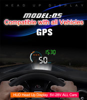 Q5 GPS HUD Digitaler Tachometer mit Reisezeit, Distanz, Voltanzeige, Uhr, Satelliten, Höhenmesser, Geschwindigkeitswarnung, Niedrigspannungswarnung, Müdigkeitsalarm, Universell Einsetzbar