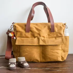 Designer Elegant Mommy Bag Organizer Insert Diaper Bag Wholesale Waxed Canvas Diaper Messenger Bag