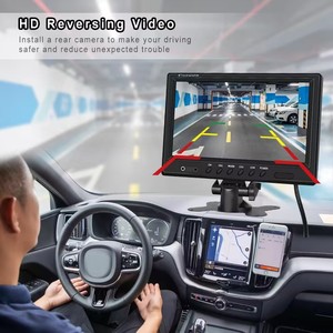 IPoster 9 pulgadas Quad Monitor pantalla dividida 4ch 4PIN Video en <span class=keywords><strong>3x</strong></span> 4PIN CCD Color vista trasera cámara de respaldo 2x10m + 1x20m 12-24V camión - Product Image 3