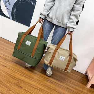 Sac de voyage unisexe à <span class=keywords><strong>fermeture</strong></span> <span class=keywords><strong>éclair</strong></span>, grande capacité, avec compartiment pour trolley, sac de sport imperméable en Oxford, sac à bagages étanche - Product Image 1