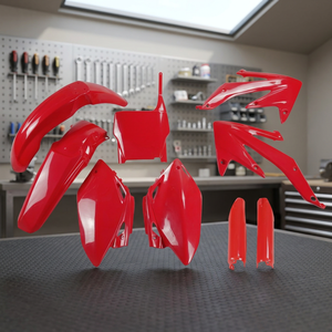 Kit Completo in Plastica XFUN per CRF 450R 2007 Rosso 070 Made in Italy Include Luci e Metallo con Materiale in Gomma - Product Image 3