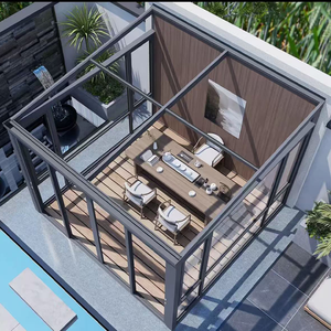 Véranda contemporaine en verre feuilleté sur mesure pour cour résidentielle, villa, patio, jardin d'hiver et <span class=keywords><strong>solarium</strong></span> - Product Image 2