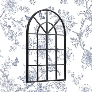 Miroir mural décoratif à LED avec arche de panneaux de fenêtre Type de <span class=keywords><strong>produit</strong></span>, Miroir de courtoisie mural encadré Salle de bain - Product Image 5