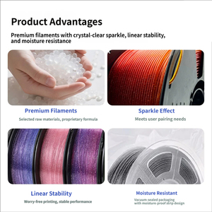 Filament PLA transparent 1,75 mm 1 kg, cristallin, haute précision, sans bulles, consommables d'impression 3D - Product Image 3