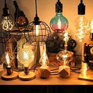 Bombilla de filamento LED Vintage ahumada E27/E26 estilo <span class=keywords><strong>Edison</strong></span> regulable profundo en forma de espiral decorativa grande para Hotel AC/DC certificado ETL - Product Image 5