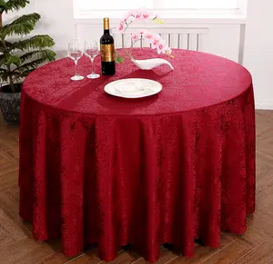 ผ้าปูโต๊ะผ้าซาติน100% ผ้าโพลีเอสเตอร์สำหรับจัดเลี้ยงในงานแต่งงานผ้าแจ็คการ์ดโรงแรมออกแบบได้ตามต้องการ