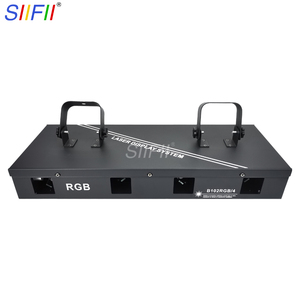Projecteur laser LED 4 têtes RVB pleine couleur avec balayage, contrôle DMX et sonore, intensité variable, Ra85, pour éclairage de scène, discothèque, <span class=keywords><strong>soirée</strong></span>, <span class=keywords><strong>DJ</strong></span> - Product Image 1