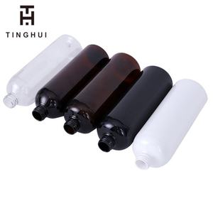 Conteneur de shampooing vide 100ml 150ml 250ml 300ml 500ml, bouteilles de shampooing en plastique PET transparentes ambrées avec pompe distributeur - Product Image 5