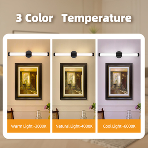 Luminaires LED élégants pour salle de bain, luminaires de salle de bain noir mat au-dessus du miroir, gain de place, éclairage pour toilettes - Product Image 3