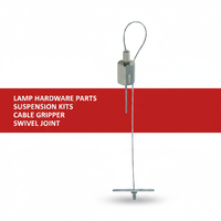 Kit de fixation de câble en cuivre réglable avec pince à câble en acier inoxydable, système de suspension professionnel pour éclairage
