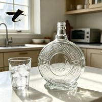 Bestseller 635ml Super Flint Glasflasche für Spirituosen, 850g Schweres Kristallglas-Design für Whiskey & Brandy Verpackung
