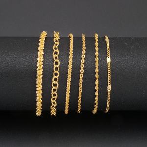 Bracelet chaîne en laiton et cuivre personnalisable JXX, élégant, plaqué or 24 carats, nouveau design tendance pour filles, accessoire de mode. - Product Image 1