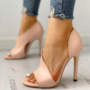 Scarpe estive con tacco alto a punta aperta da donna - Product Image 6