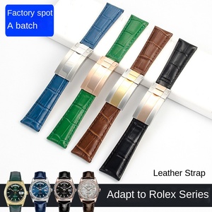 Bracelets de <span class=keywords><strong>montre</strong></span> de luxe en cuir véritable grain de crocodile pour hommes pour Rolex SUB-MARINER DAY-TONNA GMT avec fermoir déployant - Product Image 2