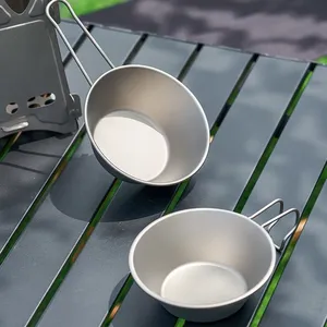 Vajilla Plegable de Aleación de Titanio Ecológica de 300 ml, Diseño <span class=keywords><strong>Sierra</strong></span>, para Acampar al Aire Libre, Picnic, Utensilios Portátiles Duraderos y Ligeros - Product Image 5