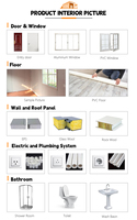 Portable 20ft 40ft Maison Conteneur Préfabriquée Mobile Petite Maison Prêt à Vivre Panneau Sandwich Pliable Immeuble de Bureaux Mobiles
