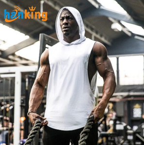 Ehanking Débardeur à capuche décontracté pour homme, gilet de sport sans manches de couleur unie, gilet d'entraînement, t-shirt de gymnastique, haut à capuche - Product Image 4