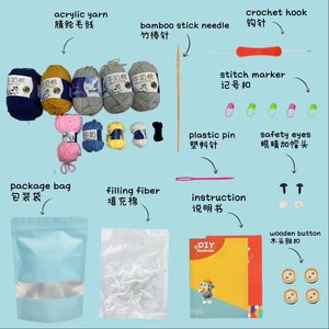 Juguetes de Peluche de Elefante Gris de Ganchillo de Algodón Orgánico al por Mayor, Juguetes Amigurumi 100% Hechos a Mano para Bebés - Product Image 5