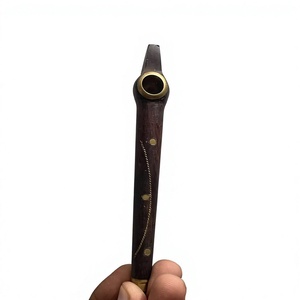 Pipe à fumer en bois de luxe, finition laquée, design courbé, logo gravé personnalisé, couleur personnalisée, emballage cadeau vintage - Product Image 1