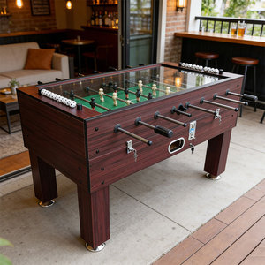 Table <span class=keywords><strong>de</strong></span> baby-foot S.Q.F Player, taille standard, finition bois grainé, retour <span class=keywords><strong>de</strong></span> <span class=keywords><strong>balles</strong></span>, style arcade, autoportante, pour bar à domicile ou salle <span class=keywords><strong>de</strong></span> jeux - Product Image 3