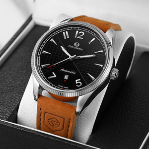 Reloj Mecánico Automático de Cuero para Hombre con Fecha y Logo Personalizado de Fábrica Forsining China - Product Image 1