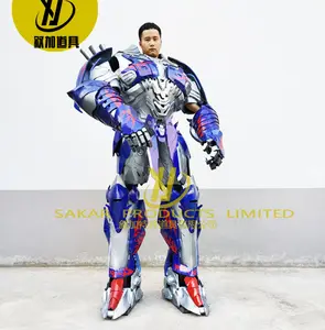 Kostum Robot Kaki Stilt Cosplay Manusia Ukuran Dewasa Realistik Tinggi 3 M untuk Kostum Pesta Retro Polisi