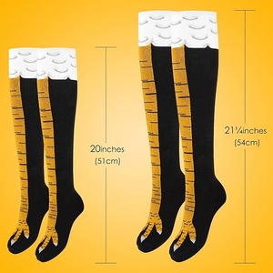Chaussettes fantaisie amusantes à motif de dinde et d'autruche, chaussettes de Noël et de Thanksgiving, chaussettes originales à motif de pattes de poulet pour femmes - Product Image 5