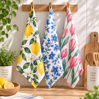 Serviettes de cuisine personnalisées Hoshom, 100% coton, imprimées numériquement en couleur, chiffons de nettoyage, torchons à thé, serviettes de table, fournisseur en gros