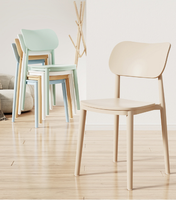 Chaises de salle à manger en plastique épaissi, tabourets modernes minimalistes avec dossier, chaises de table confortables pour la maison, petites chaises empilables