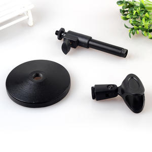 Soporte de Micrófono de Escritorio de Metal Resistente con Altura Ajustable, <span class=keywords><strong>Base</strong></span> Redonda con Peso, Universal para <span class=keywords><strong>Podcast</strong></span>, Transmisión y Grabación - Product Image 3