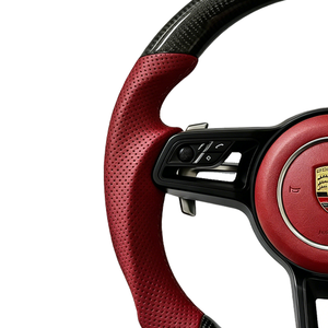 Volant personnalisé en fibre de carbone YOUTOO pour Porsche Cayenne 2008-2018, cuir perforé, remplacement sportif, non destructif - Product Image 3