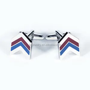 Triangle Striped Enamel custom cufflinks manufacturer Arrow cuff links luxury suit shirt cufflinks for men fancy cufflinks