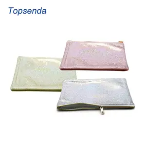 Zilver Roze Goud Kleur Blanco Polyester Glitter Cosmetische Tas Voor Sublimatie