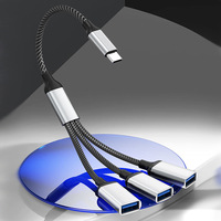 Extensor Multipuerto Inteligente USB 2.0 Tipo-C de Aleación de Aluminio de Alta Calidad, 25 cm, Divisor de Carga, Convertidor OTG Multiinterfaz
