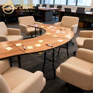 Bán buôn Châu Âu S hình dạng nửa mặt trăng gấp ngoài trời tiệc cưới bằng gỗ Mesa boda Tipo Serpentine bảng đám cưới Bảng - Product Image 2