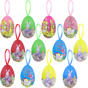 ไข่อีสเตอร์สำหรับตกแต่ง,ไข่แขวนตกแต่งบ้านสไตล์วินเทจมีสีสันอุปกรณ์ของชำร่วยงานเลี้ยงวันหยุด - Product Image 6